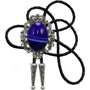 Bolo Tie Natural Colors Stone Blue Turquoise Stone 2